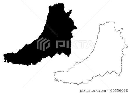 Ceredigion map vector.... 60556058