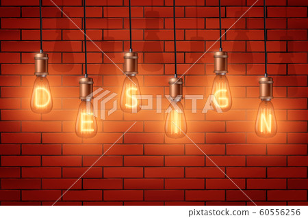Retro edison light bulb text 60556256