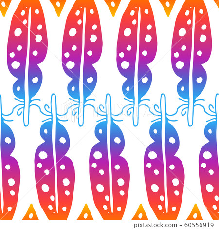 vector colorful feathers seamless pattern 60556919