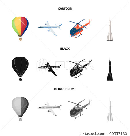 Isolated object of transport and object symbol. Set of transport and gliding vector icon for stock. 60557180