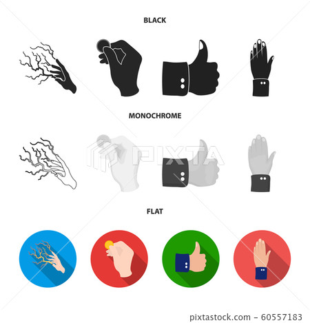 Vector illustration of animated and thumb logo. Set of animated and gesture stock symbol for web. 60557183