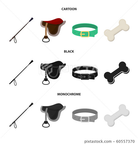 Vector illustration of pet and accessories sign. Collection of pet and shop stock symbol for web. 60557370
