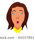 Astonished woman. Isolate on a white background. 60557891