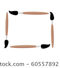 Frame for your text from paint brushes. 60557892