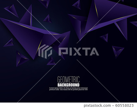 Abstract 3D geometric background Blue triangle... - Stock Illustration ...