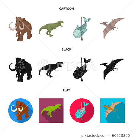 Vector design of animal and character symbol. Collection of animal and ancient vector icon for stock. 60558200