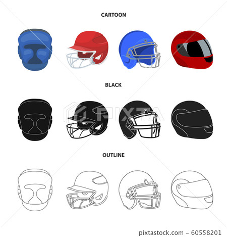 Isolated object of helmet and sport icon. Collection of helmet and moto vector icon for stock. Isolated object of helmet and sport icon. Collection of helmet and moto vector icon for stock. 60558201