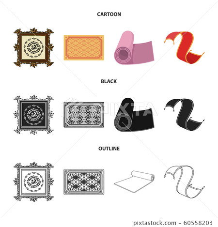 Vector design of carpet and persian icon. Collection of carpet and border stock symbol for web. 60558203