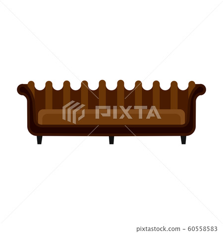 Sofa furniture vector icon front view illustration - Stock Illustration ...