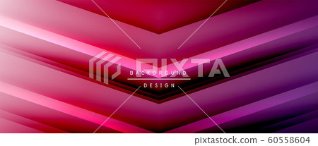 Arrow lines, technology digital template with shadows and lights on gradient background. Trendy simple fluid color gradient abstract background with dynamic straight shadow lines effect Arrow lines, technology digital template with shadows and lights on gradient background. Trendy simple fluid color gradient abstract background with dynamic straight shadow lines effect 60558604