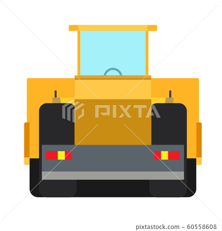 Road roller construction equipment vector icon - Stock Illustration ...