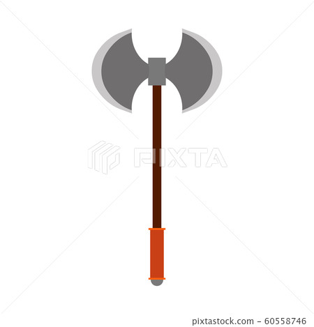 Battle axe vector icon weapon blade. Ancient 60558746