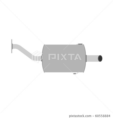 Car muffler speed power vector symbol icon. Car muffler speed power vector symbol icon. 60558884