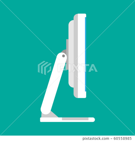 Monitor side view screen computer equipment vector 60558985