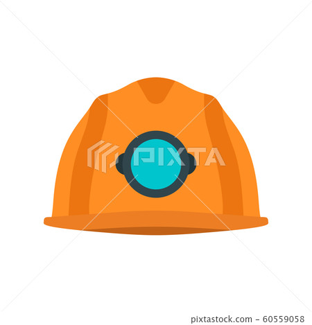Miner yellow helmet vector icon protection tool. Miner yellow helmet vector icon protection tool. 60559058