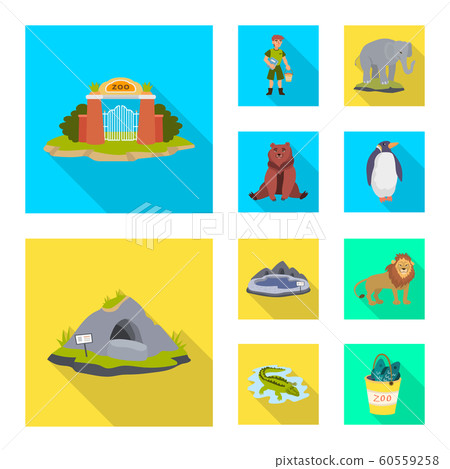 Vector illustration of safari and animal sign. Set of safari and fun vector icon for stock. 60559258