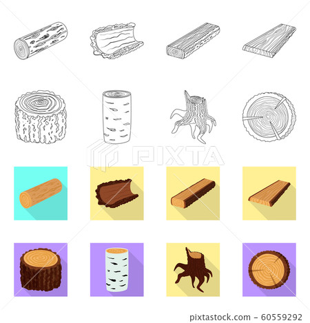 Vector design of tree and raw logo. Collection of tree and construction stock symbol for web. Vector design of tree and raw logo. Collection of tree and construction stock symbol for web. 60559292
