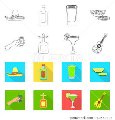 Vector design of cafe and Latin icon. Set of cafe and national stock vector illustration. Vector design of cafe and Latin icon. Set of cafe and national stock vector illustration. 60559298