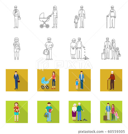 Vector design of character and avatar sign. Set of character and portrait stock symbol for web. Vector design of character and avatar sign. Set of character and portrait stock symbol for web. 60559305