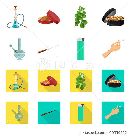 Vector design of refuse and stop icon. Collection of refuse and habit stock vector illustration. 60559322