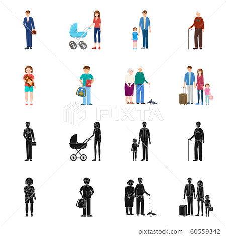 Isolated object of character and avatar symbol. Set of character and portrait stock vector illustration. Isolated object of character and avatar symbol. Set of character and portrait stock vector illustration. 60559342
