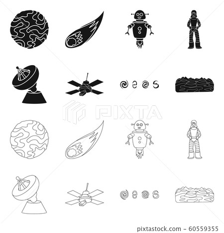 Isolated object of astronomy and technology icon. Collection of astronomy and sky stock symbol for web. Isolated object of astronomy and technology icon. Collection of astronomy and sky stock symbol for web. 60559355