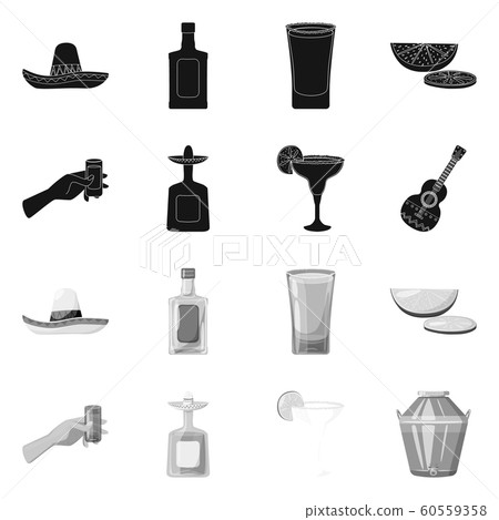 Isolated object of cafe and Latin sign. Set of cafe and national vector icon for stock. Isolated object of cafe and Latin sign. Set of cafe and national vector icon for stock. 60559358