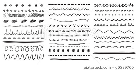 Hand Drawn Line Ink Pen Drawing Lines Stock Illustration