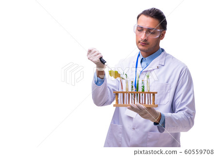 Young male chemist isolated on white Young male chemist isolated on white 60559708