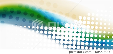Line wave art illustration on light backdrop. Vector abstract design banner template. Business template 60559883