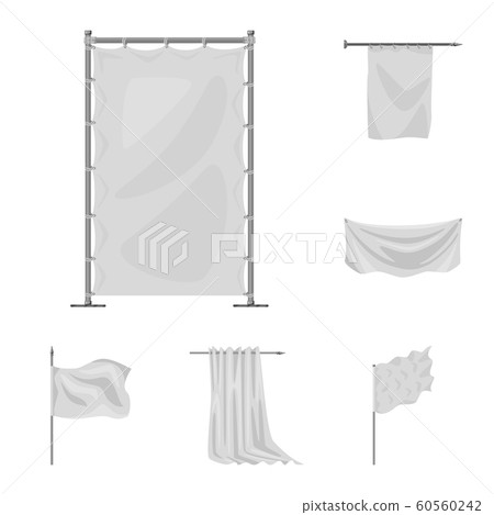 Vector design of promotional and textile symbol. Set of promotional and white vector icon for stock. 60560242