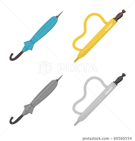 Isolated object of protection and closed logo. Set of protection and rainy stock symbol for web. 60560554