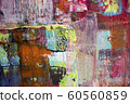 Painting Artistic bright color oil paint texture abstract artwork. Modern futuristic pattern for grunge wallpaper, interior, album, flyer cover, poster, booklet background. Creative graphic design 60560859