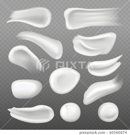 White skin cream. Fresh cosmetic gel for woman skin care vector realistic template 60560874