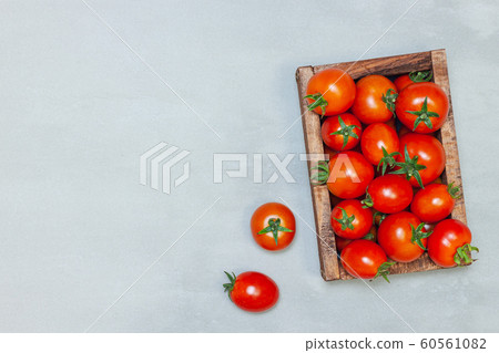 Red tomato. Top view. 60561082