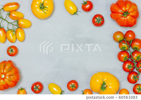 Red tomato. Top view. 60561083