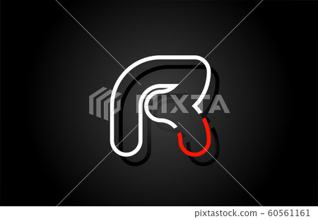 white red letter R alphabet logo design icon for - Stock Illustration ...