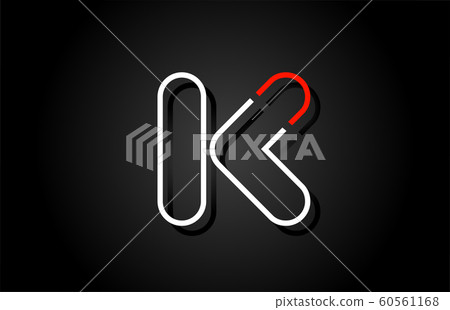 white red letter K alphabet logo design icon for - Stock Illustration ...