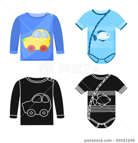 Isolated object of fashion and garment icon. Set of fashion and cotton stock vector illustration. 60561899