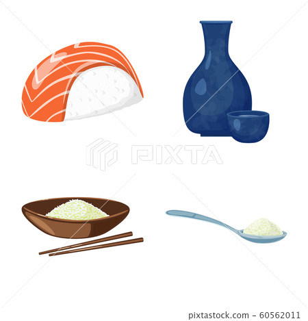 Isolated object of food and organic symbol. Set of food and agricultural stock vector illustration. Isolated object of food and organic symbol. Set of food and agricultural stock vector illustration. 60562011