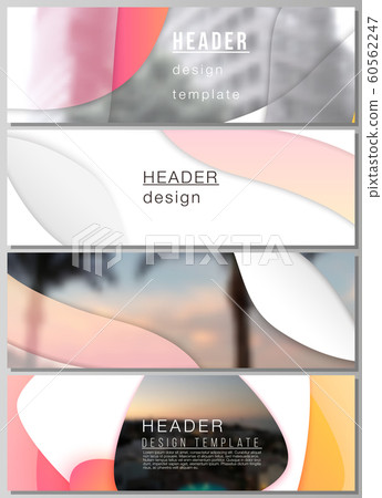 The minimalistic vector illustration of the editable layout of headers, banner design templates. Yellow color gradient abstract dynamic shapes, colorful geometric template design. The minimalistic vector illustration of the editable layout of headers, banner design templates. Yellow color gradient abstract dynamic shapes, colorful geometric template design. 60562247