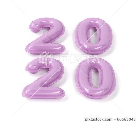 Happy new year 2020 with pink balloons Happy new year 2020 with pink balloons 60563048