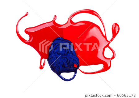 Mixing three shades of red and dark blue nail polish. Mixing three shades of red and dark blue nail polish. 60563178