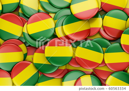 Badges with flag of Bolivia, 3D rendering Badges with flag of Bolivia, 3D rendering 60563334