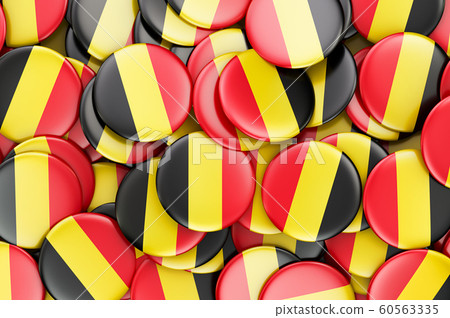 Badges with flag of Belgium, 3D rendering Badges with flag of Belgium, 3D rendering 60563335