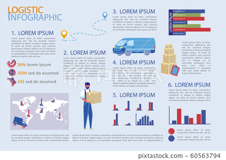 Banner Written Logistic Infographic, Cartoon. Banner Written Logistic Infographic, Cartoon. 60563794