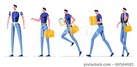 Young Delivery Man Constructor for Animation. 60564085