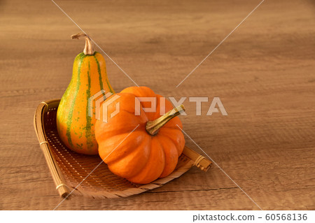 Toy pumpkin on the table 60568136