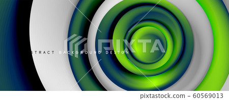 Vector 3d style abstract swirl circles, modern techno digital trendy abstract background. Vector Illustration For Wallpaper, Banner, Background, Card, Book Illustration, landing page 60569013