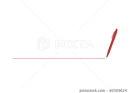 用記號筆劃一條線（thin_red）-插圖素材 [60569624] - PIXTA圖庫